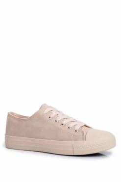 Damskie Trampki Zamszowe Beżowe El Paso