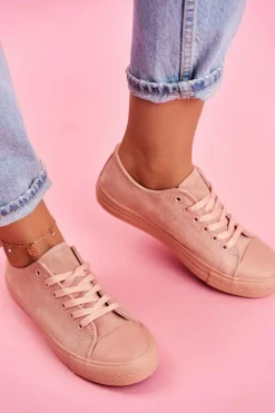 Damskie Trampki Zamszowe Różowe El Paso