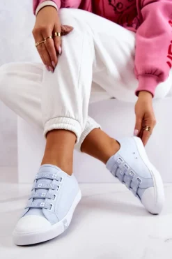 Damskie Trampki Ze Ściągaczami BIG STAR HH274095 Niebieskie