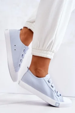 Damskie Trampki Ze Ściągaczami BIG STAR HH274095 Niebieskie