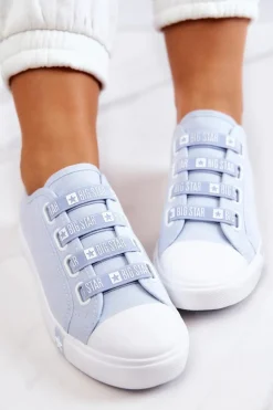 Damskie Trampki Ze Ściągaczami BIG STAR HH274095 Niebieskie