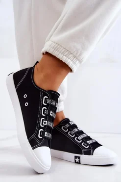 Damskie Trampki Ze Ściągaczami BIG STAR HH274098 Czarne