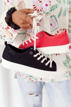 Damskie Trampki Ze Sznurkiem BIG STAR FF274184 Czarne