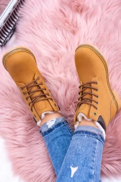 Damskie Traperki Timberki z Futerkiem Smith's Polari