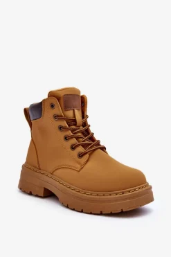 Damskie Trapery Botki Ocieplane Brązowe Corbin