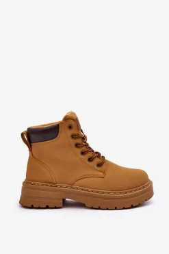 Damskie Trapery Botki Ocieplane Brązowe Corbin