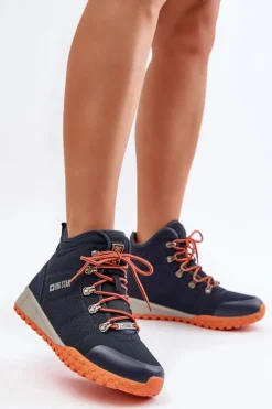 Damskie Trapery Buty Sportowe Big Star KK274215 Memory Foam System Granatowe