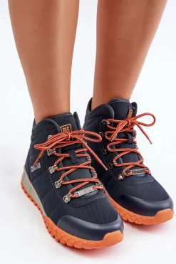 Damskie Trapery Buty Sportowe Big Star KK274215 Memory Foam System Granatowe