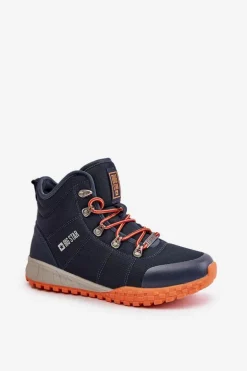 Damskie Trapery Buty Sportowe Big Star KK274215 Memory Foam System Granatowe