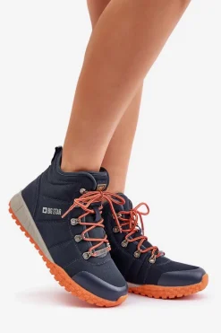 Damskie Trapery Buty Sportowe Big Star KK274215 Memory Foam System Granatowe