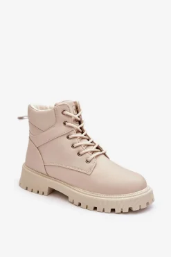 Damskie Trapery Na Suwak Ocieplane Beżowe Gremiva