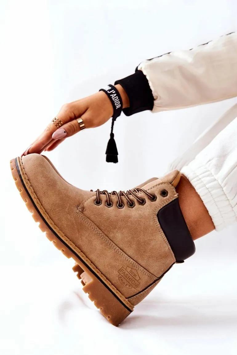 Damskie Trapery Ocieplane Beżowe Crush