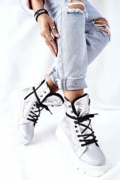 Damskie Trapery Srebrne Ismobe