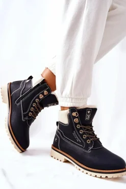 Damskie Trapery Timberki Z Ociepleniem Czarne Tiempo