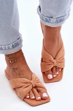 Damskie Welurowe Klapki Pomarańczowe Vanilla Sky