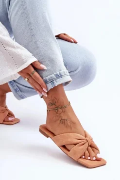 Damskie Welurowe Klapki Pomarańczowe Vanilla Sky