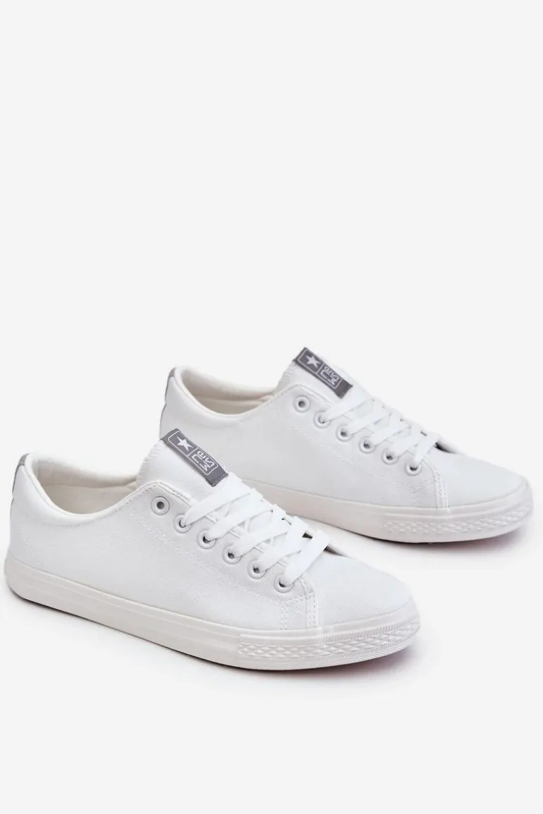 Damskie Wiązane Klasyczne Trampki Białe Eleya