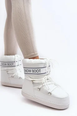 Damskie Wiązane Śniegowce Białe Soia