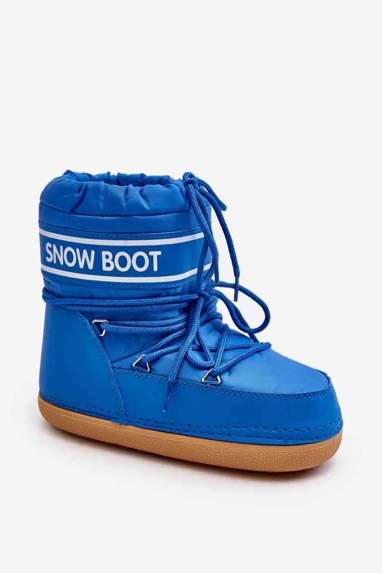 Damskie Wiązane Śniegowce Niebieskie Soia