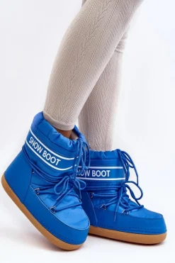 Damskie Wiązane Śniegowce Niebieskie Soia