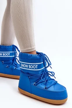 Damskie Wiązane Śniegowce Niebieskie Soia