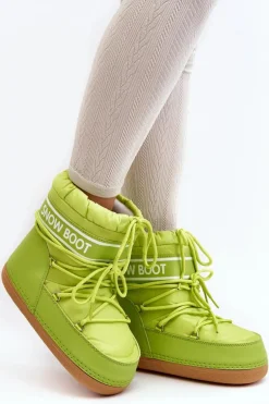 Damskie Wiązane Śniegowce Oliwkowe Soia