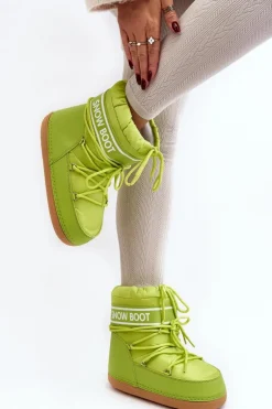 Damskie Wiązane Śniegowce Oliwkowe Soia