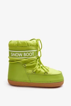 Damskie Wiązane Śniegowce Oliwkowe Soia