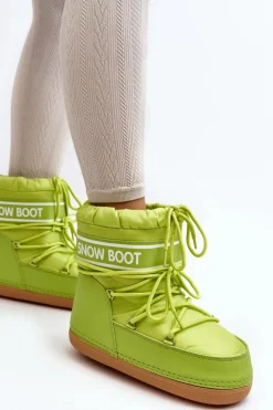 Damskie Wiązane Śniegowce Oliwkowe Soia