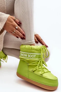 Damskie Wiązane Śniegowce Oliwkowe Soia