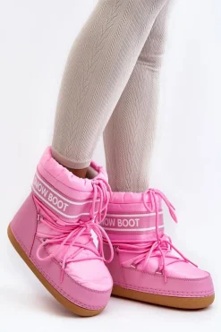 Damskie Wiązane Śniegowce Różowe Soia