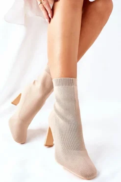 Damskie Wsuwane Botki Ze Skarpetą Khaki Tonight