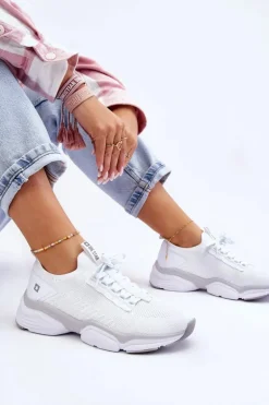 Damskie Wsuwane Buty Sportowe Memory Foam System Big Star LL274A142 Białe