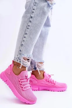 Damskie Wsuwane Buty Sportowe Sneakersy Różowe Rosett