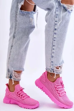 Damskie Wsuwane Buty Sportowe Sneakersy Różowe Rosett
