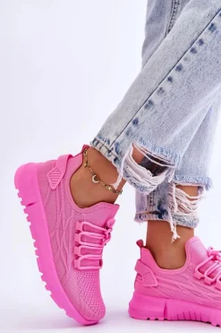 Damskie Wsuwane Buty Sportowe Sneakersy Różowe Rosett