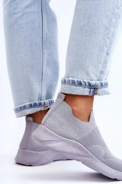Damskie Wsuwane Buty Sportowe Szare Claris
