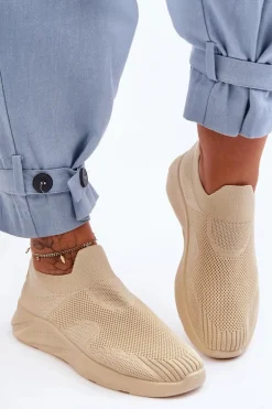 Damskie Wsuwane Buty Sportowe Beżowe Claris