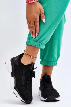 Damskie Wsuwane Buty Sportowe Memory Foam System Big Star LL274A146 Czarne