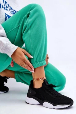 Damskie Wsuwane Buty Sportowe Memory Foam System Big Star LL274A146 Czarne