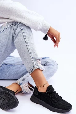 Damskie Wsuwane Buty Sportowe Sneakersy Czarne Rosett