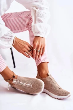 Damskie Wsuwane Buty Sportowe Beżowe Ardenza