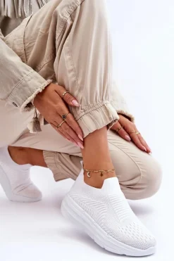 Damskie Wsuwane Buty Sportowe Białe Ferive