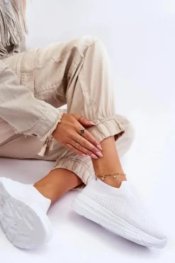 Damskie Wsuwane Buty Sportowe Białe Ferive