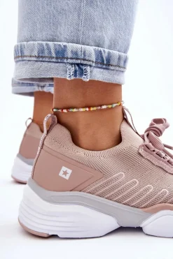 Damskie Wsuwane Buty Sportowe Memory Foam System Big Star LL274A141 Nude