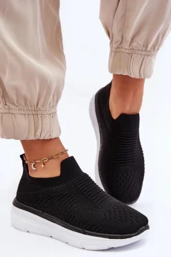 Damskie Wsuwane Buty Sportowe Czarne Ferive