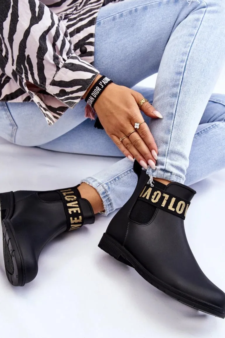 Damskie Wsuwane Kalosze Czarne Joline