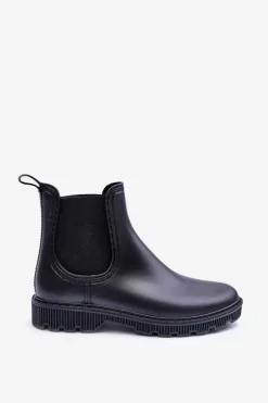 Damskie Wsuwane Matowe Kalosze Czarne Helinca