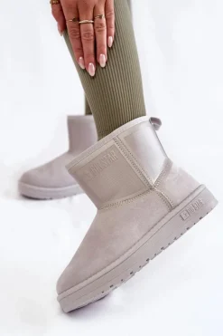 Damskie Wsuwane Śniegowce Big Star KK274613 Szare