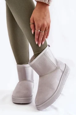 Damskie Wsuwane Śniegowce Big Star KK274613 Szare